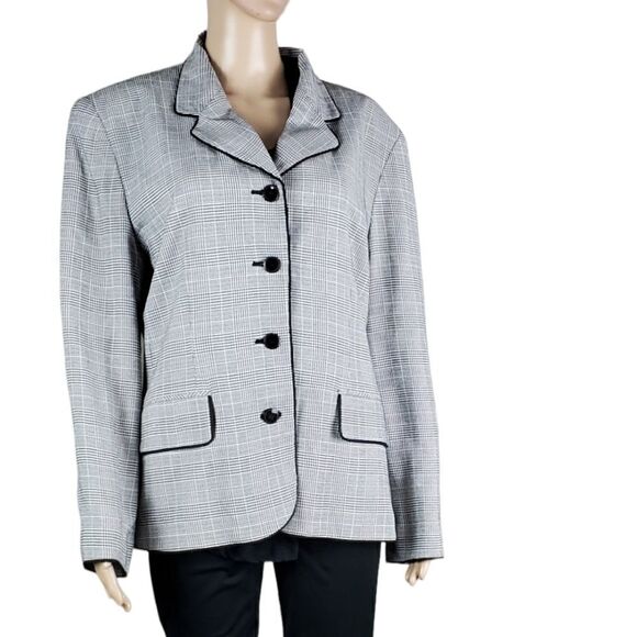 Express Black & White Plaid Blazer - Picture 1 of 5